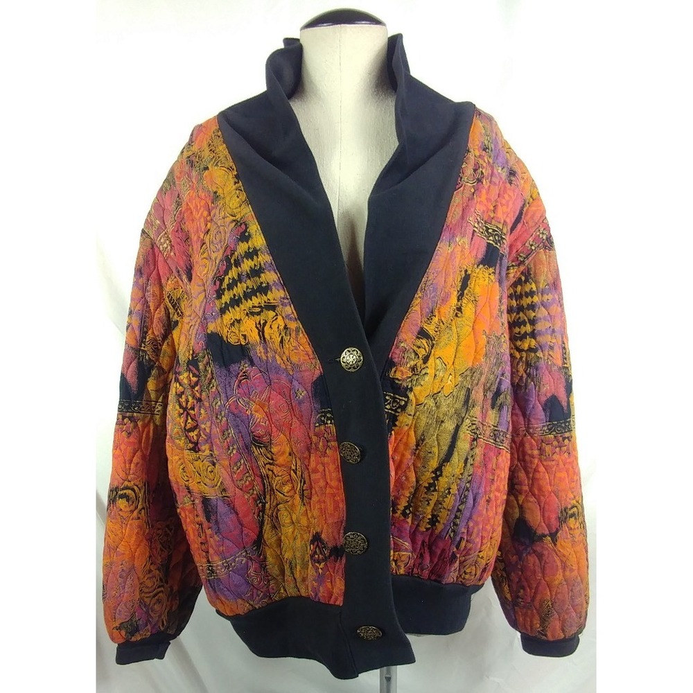 Women's Vintage 90s MA Studio Multi-Color Blazer Jacket Size Medium - Picture 8 of 8